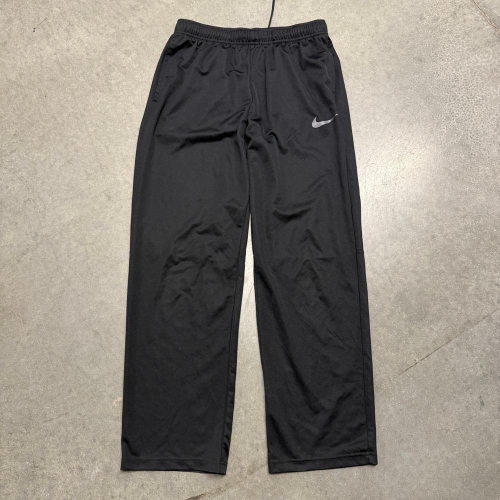 Nike Mens Dri-FIT Athletic Training Pants Black Large Straight Leg 3898